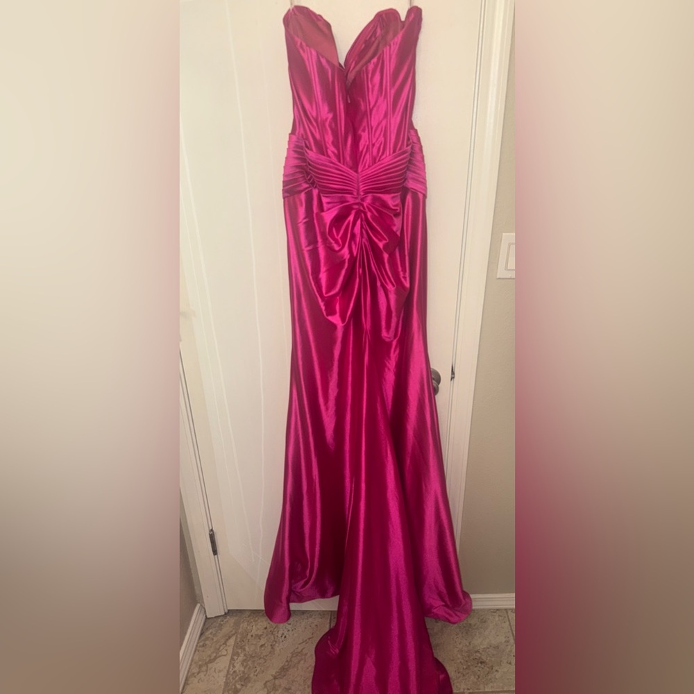 sherri hill strapless satin corset prom dress 56161 Satin Strapless Formal Gowns Sherri Hill Strapless Satin Corset Prom Dress 56161 Black 00